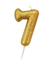Picture of AGE 7 GOLD NUMERAL CANDLE 7CM